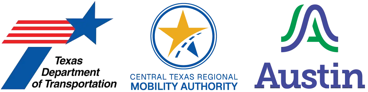 TxDOT, CTRMA and City of Austin logos.